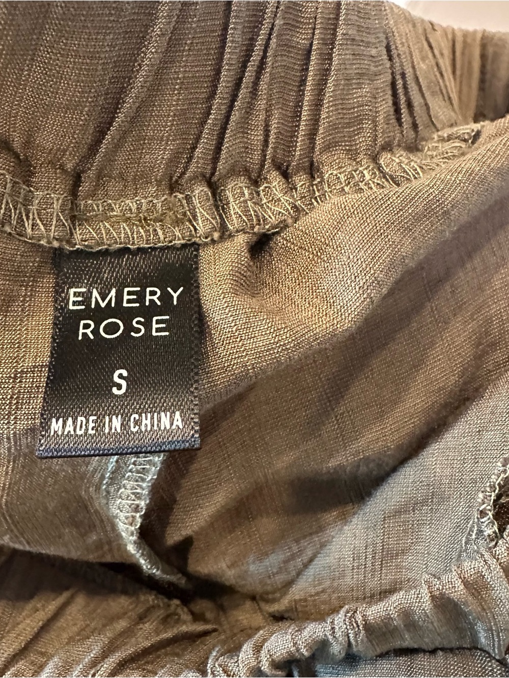 Emery Rose Olive Wide Leg Crop Pants Size S Boho Casual - Picture 3 of 3